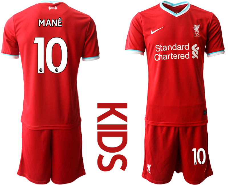 Youth 2020-2021 club Liverpool home #10 red Soccer Jerseys
